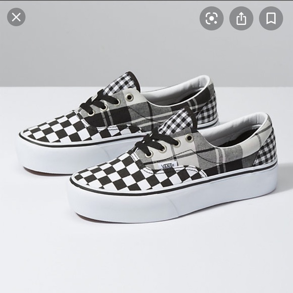 plaid platform vans